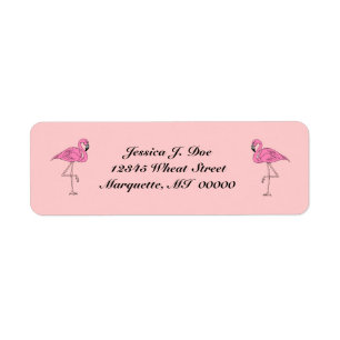 Étiquette Paires de Flamants roses d'étiquettes de adresse