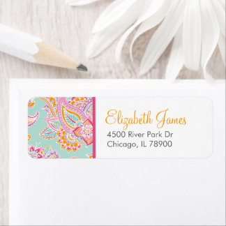 Étiquette Paisley bohème coloré