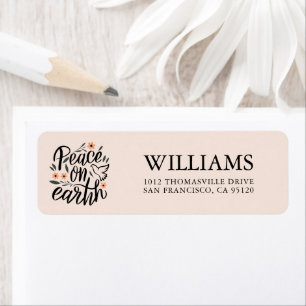 Étiquette Paix sur Terre Design Floral