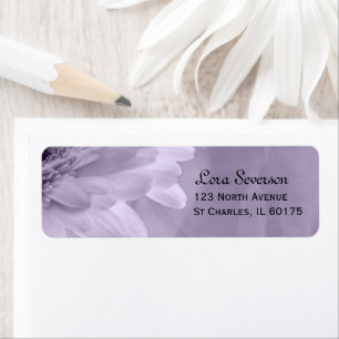 Étiquette Pale Purple teintée Gerber Daisy Adresse de retour