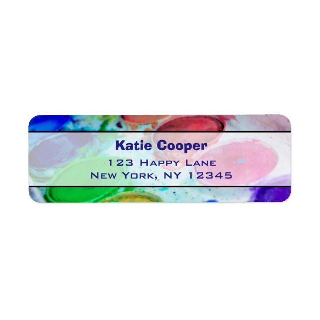 Étiquette Palette Peinture à aquarelle multicolore Artistes (Devant)