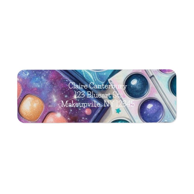 Étiquette Palettes de Maquillage Paillettes et Glam Adresse  (Devant)