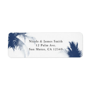 Étiquette Palm Trees White Glamour Chic Modern Invitation