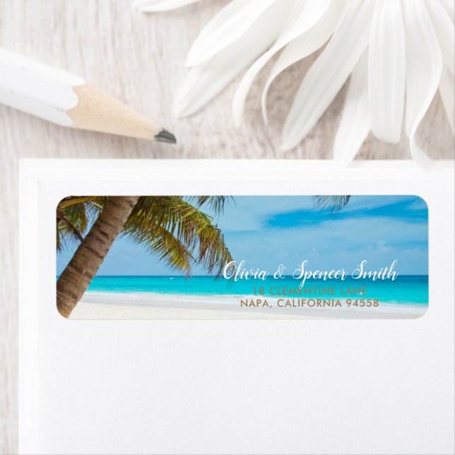 Étiquette Palmier Tropical Summer Ocean Beach Destination (En situation)