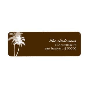 Étiquette Palmiers Brown Plage tropicale Mariage