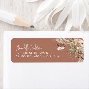 Étiquette Pampas botanique moderne et élégant en terre cuite