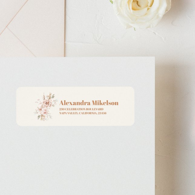 Étiquette Pampas en laiton rose doux (Créateur téléchargé)