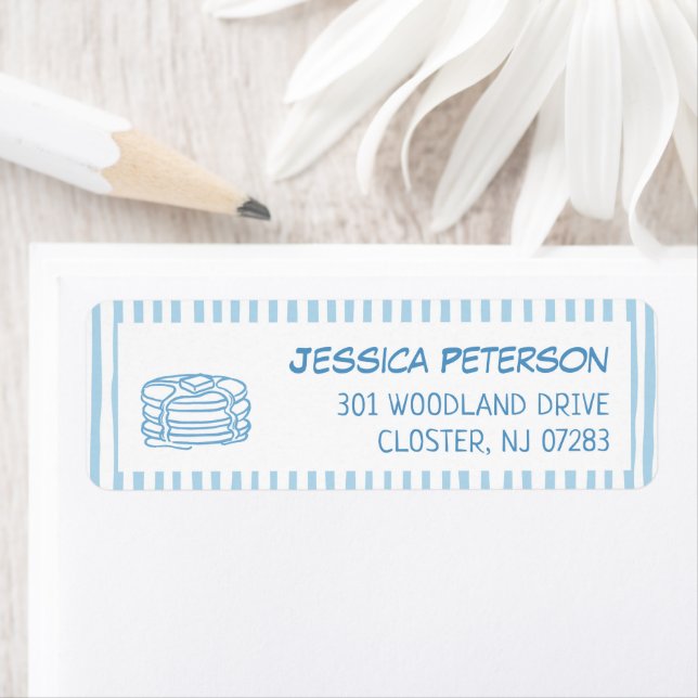 Étiquette Pancakes and Pajamas Party Return Address (En situation)