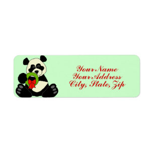 Étiquette Panda de Noël