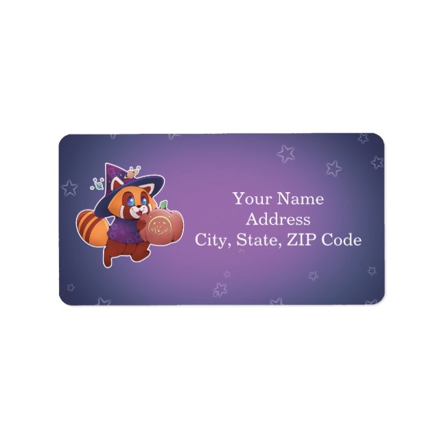 Étiquette Panda espace Halloween (Devant)