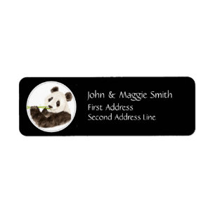 Étiquette Panda mignon fait sur commande, ours asiatique,