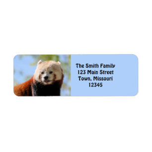 Étiquette Panda rouge