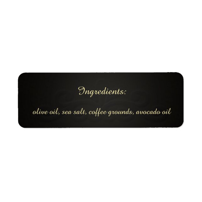 Étiquette Panneau à calcaire noir floral U Choisir des ingré (Devant)