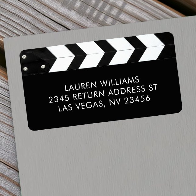 Étiquette Panneau de clap de film d'adresse (Movie Film Clap Board Address Label
)