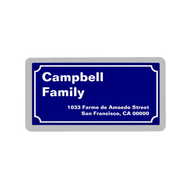 Étiquette panneau de rue personnalisé nouveau (Devant)