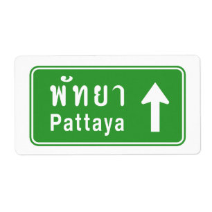 Étiquette Panneau de signalisation routière Pattaya ⚠ Thaïla
