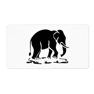 Étiquette Panneau de trekking des éléphants asiatiques devan