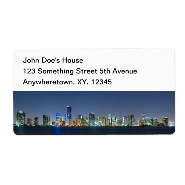 Étiquette Panorama de Miami Skyline (Devant)