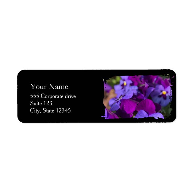 Étiquette Pansies Return Address Labels (Devant)