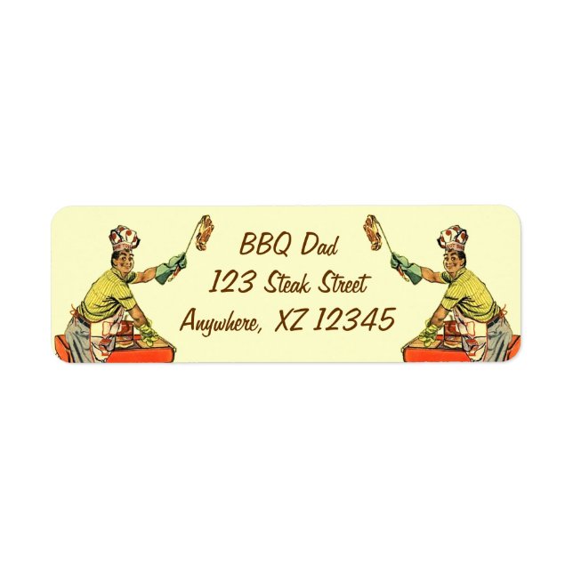Étiquette Papa BBQ rétro (Devant)