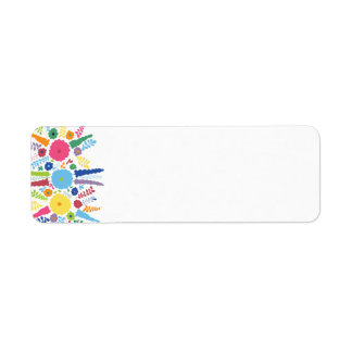 ÉTIQUETTE PAPER558 BRIGHT COLORFUL HAPPY FLOWERS