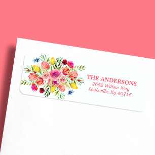 Étiquette Papier à en-tête aquarelle florale de fleur sauvag