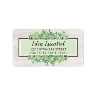 Étiquette Papier à en-tête botanique Eucalyptus et Bois