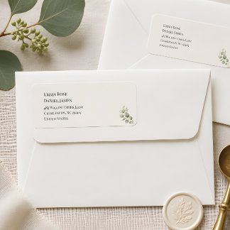 Étiquette Papier à en-tête de luxe en feuillage d'eucalyptus