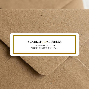Étiquette Papier à en-tête de mariage à monogramme en or noi