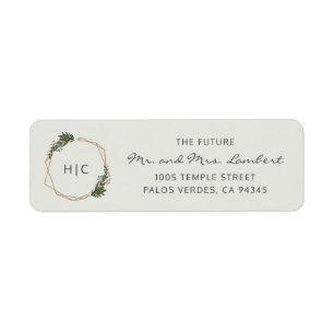 Étiquette Papier à en-tête de mariage à monogramme géométriq