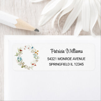 Étiquette Papier à en-tête floral minimal et coloré pour adr