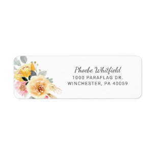 Étiquette Papier À En-Tête Floral Rustique Aquarelle Botaniq