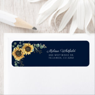 Étiquette Papier à en-tête Floral Tournesol Eucalyptus