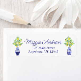 Étiquette Papier à lettre à motif de chinoiserie et arbre à 
