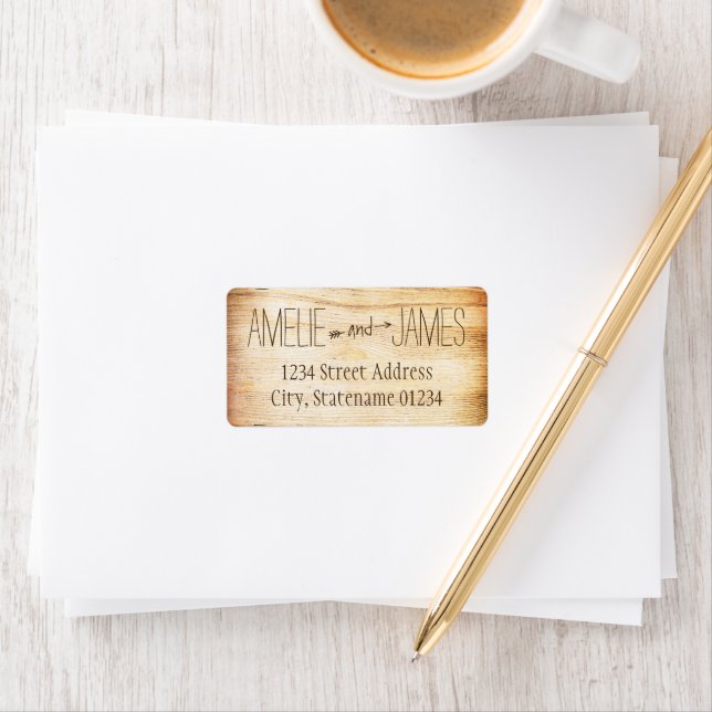 Étiquette Papier à lettre de mariage avec monogramme et grai (En situation)