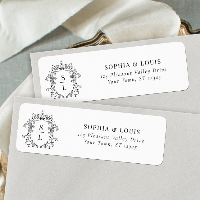Étiquette Papier à lettre de retour de mariage au monogramme (Créateur téléchargé)