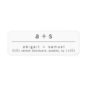 Étiquette Papier à lettre minimaliste avec monogramme pour m
