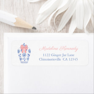 Étiquette Papier à lettres aquarelle bleu rose Grandmillenia