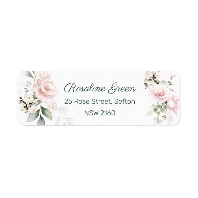 Étiquette Papier à lettres aux roses roses (Devant)