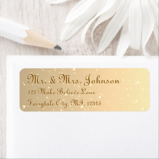 Étiquette Papier à lettres de mariage royal pailleté or
