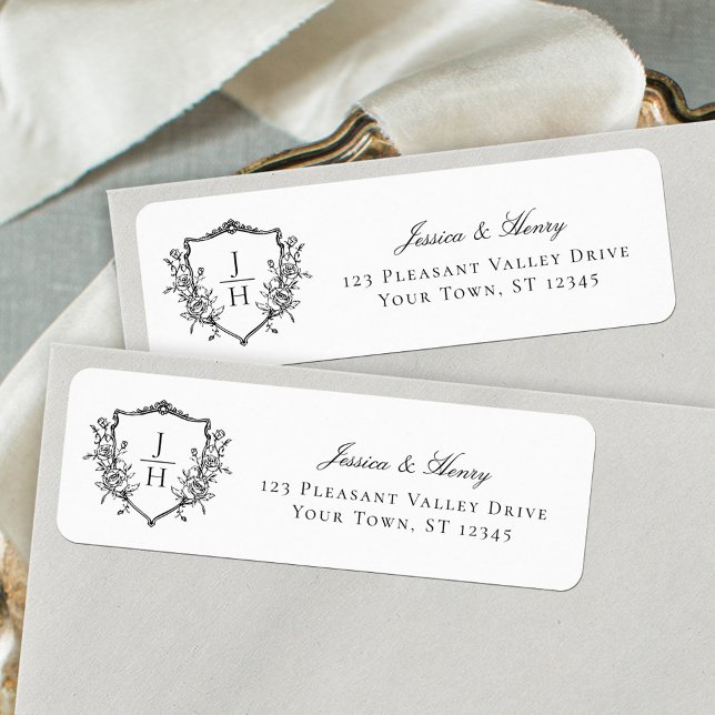 Étiquette Papier à lettres de retour de mariage au monogramm (Créateur téléchargé)