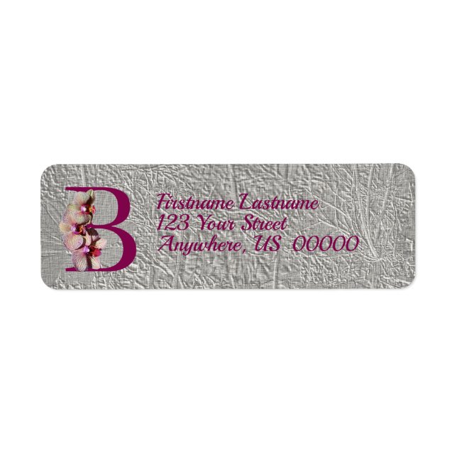 Étiquette Papier à lettres élégant avec monogramme initial B (Devant)