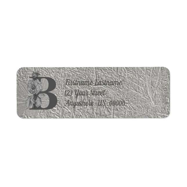Étiquette Papier à lettres élégant avec monogramme initial B (Devant)