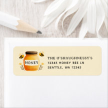 Papier aquarelle jaune miel et abeilles adresse de