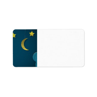 Étiquette Papier Lune et étoiles