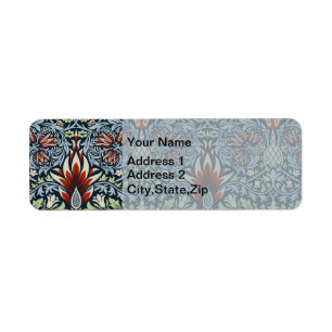 Étiquette Papier peint floral Morris Navy Blue Snakeshead