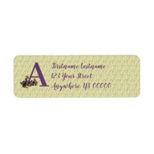 Étiquette Papillon de chiot Beagle Monogramme Initiale A Adr