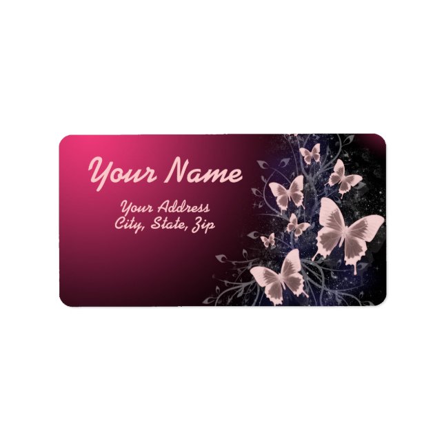 Étiquette Papillons et Feuilles (Devant)