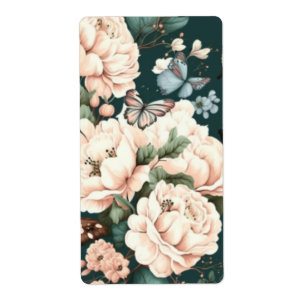 Étiquette Papillons et fleurs