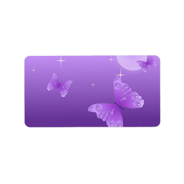 Étiquette Papillons pourpres au soleil (Devant)